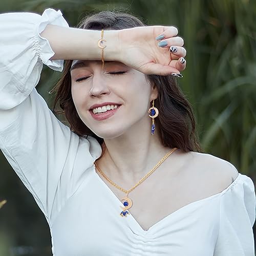 Miniatura 5 de Craftdady Colgantes de metal de oro de 18 quilates con diseño de luna creciente, colgantes, flores, corazón, sol, estrella, taza de café,