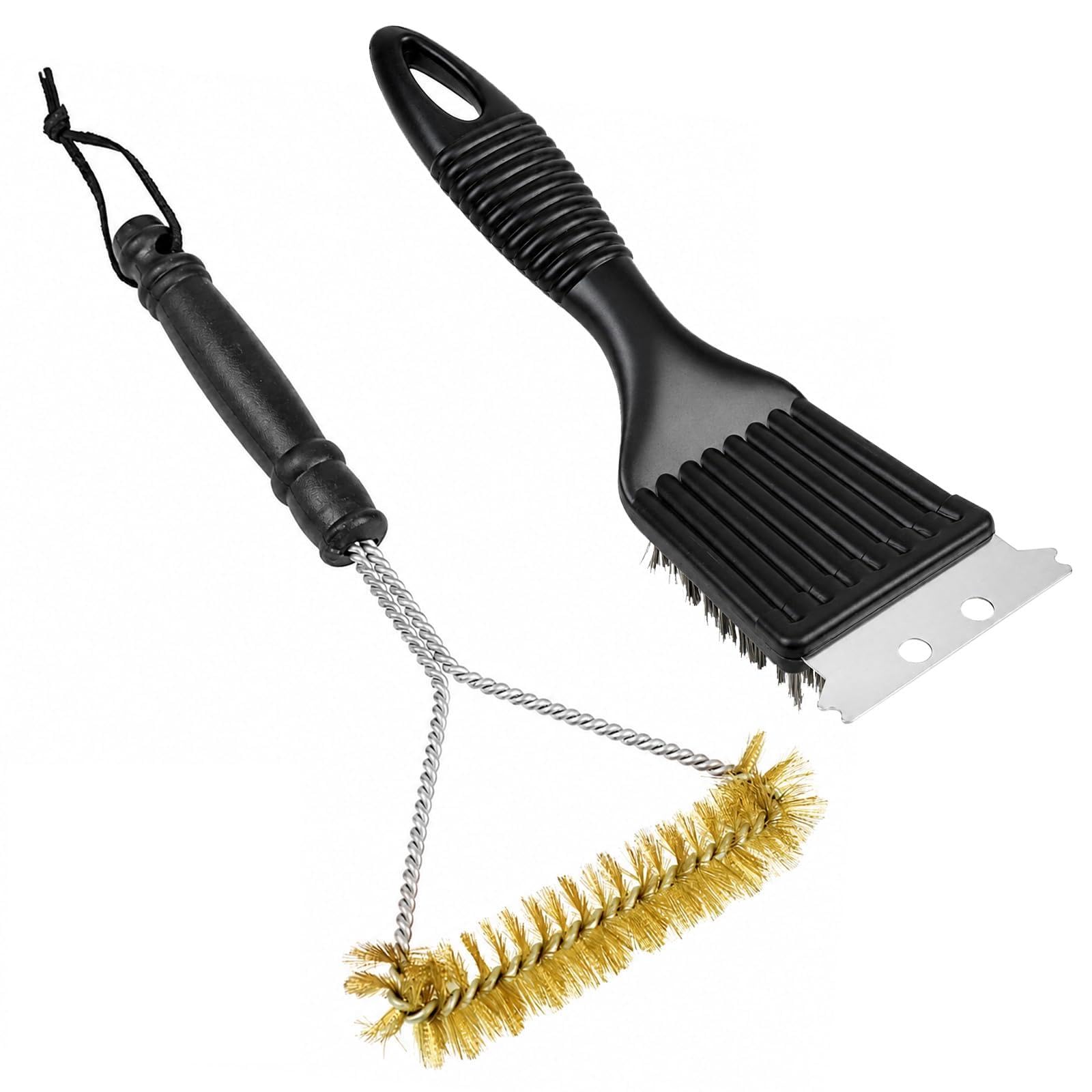 2 pcs Bbq Cleaning Brush & Scraper Kit 8/12 Inch Bbq Wire Brush For Grill