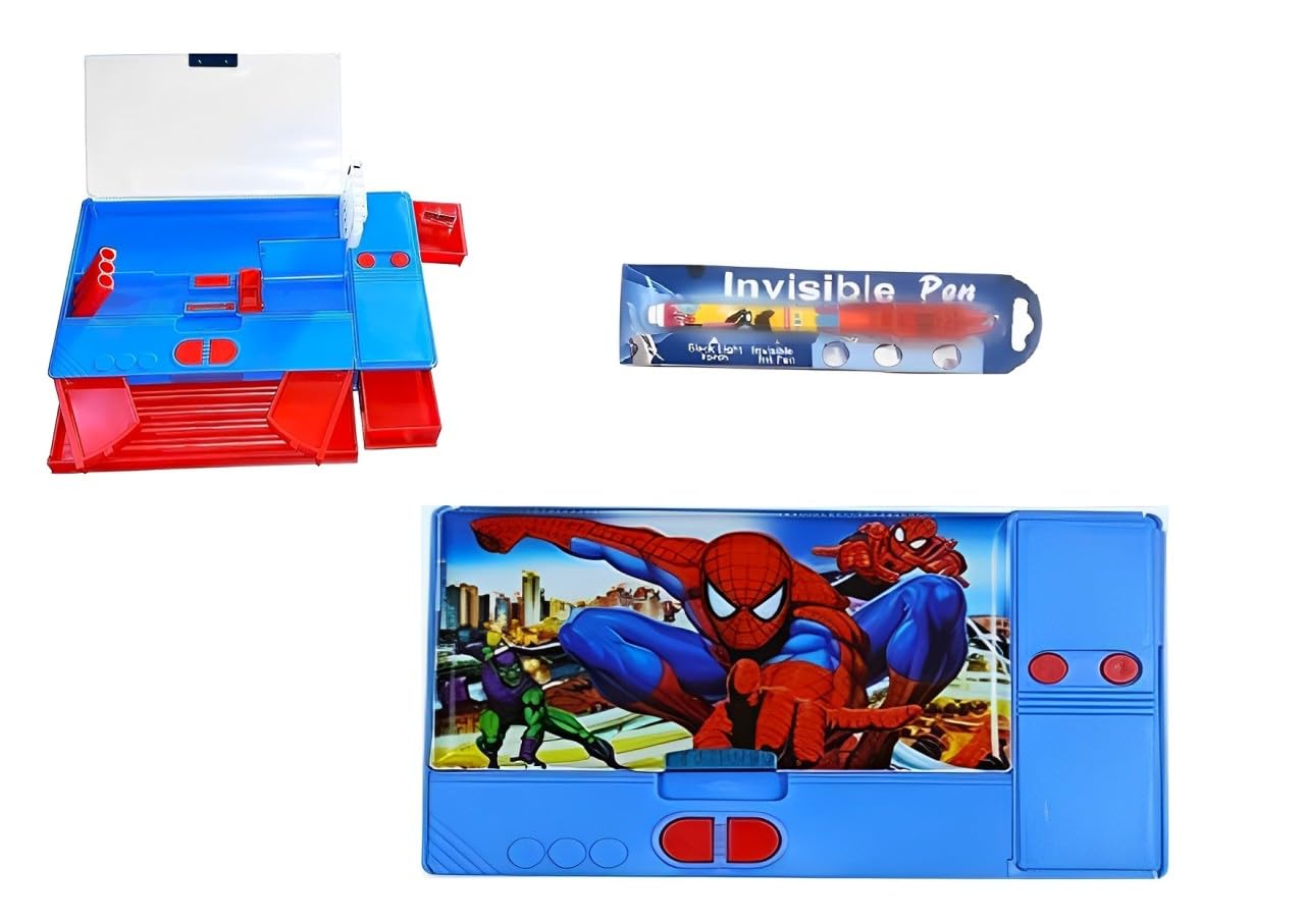 YBN Plastic Jumbo Size Multi-Functional Super Hero Cartoon Theme Pencil Box/Geometry Box With Integrated Sharpner For Boys Girls Kids (Multicolor) (B0D7722FL8) Amazon Price History, Amazon Price Tracker