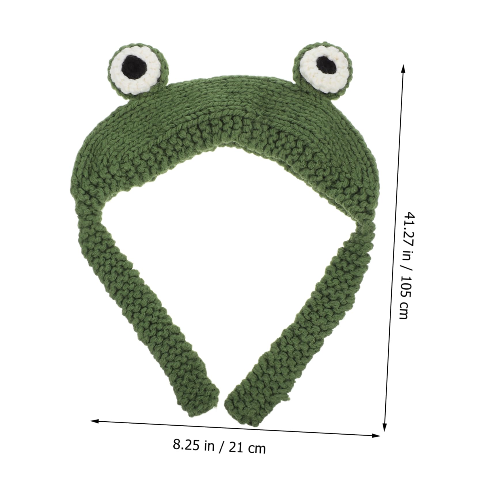 Healeved Unique Frog Cap Earflap Knitted Winter Headband Hat Comfortable and Warm for Outdoor Green
