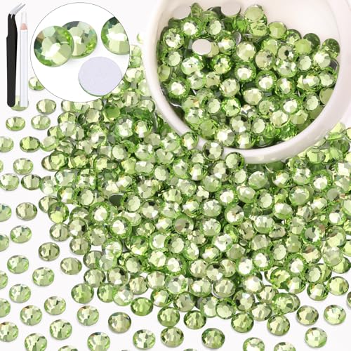 Image of 600PCS SS30 /6mm Crystal Glass Rhinestones for Bedazzling (Peridot) | Flatback Rhinestones for Crafting DIY Nail Art Makeup Decoration, Gems Diomand Charms for Tumbler Shoes Clothing Mug