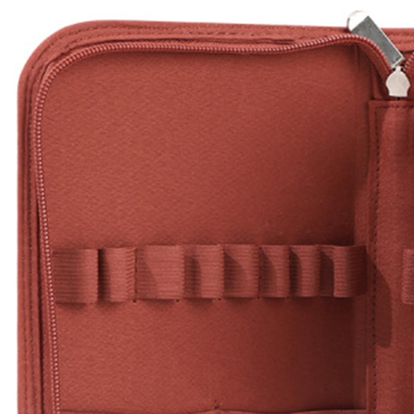 Harilla Estuche para Agujas de Crochet, Bolsa para Herramientas de Tejido, Elegante Estuche para Guardar Accesorios de Crochet para entusiastas, Rojo