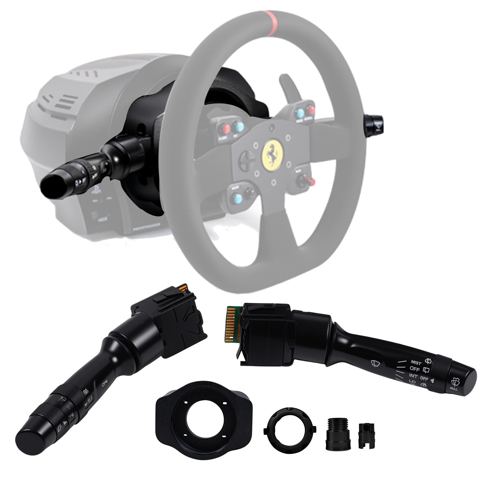 Obokidly Turn Signal Wiper Lever Combination Switch For Thrustmaster T300RS/T300GT/TGT/TGT2 GT Racing Wheel;Multi-Function Stalks Dimmer Headlight