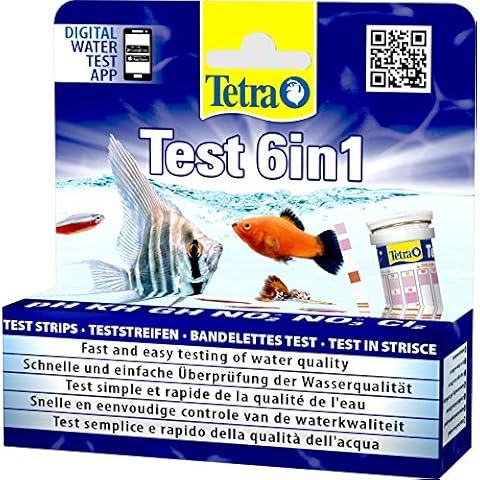 Tetra Test 6in1 - Wassertest für das Aquarium, schnelle und einfache Überprüfung der Wasserqualität, 1 Dose (25 Teststreifen) Cover