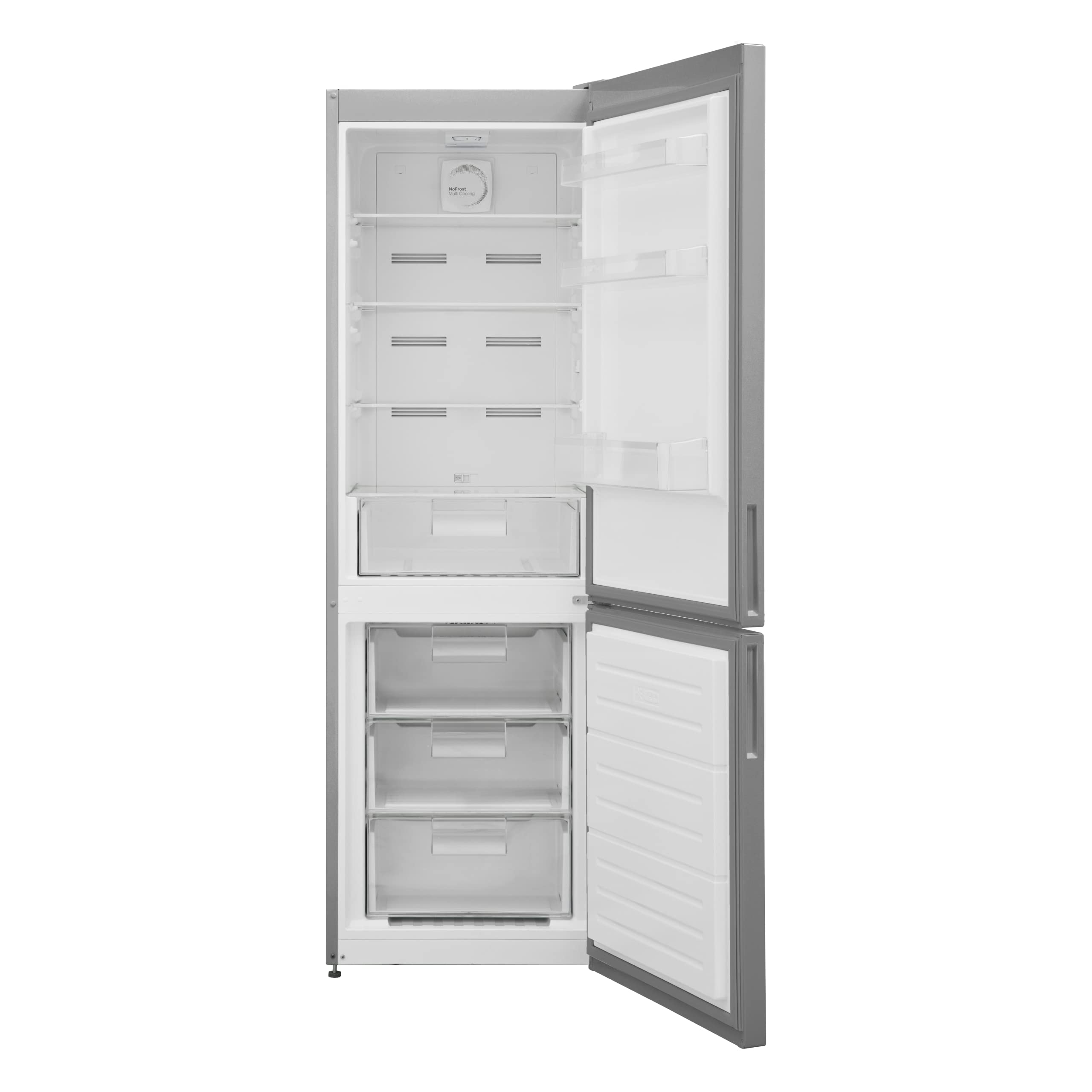 Corberó CC294V22NFX, 186 x 60 x 59, Capacidad 295L, No Frost, Color Inox, Crisper & Fresh Box Convertible, Luz LED, Estantes de Cristal, Hueveras, Cubiteras, Puerta reversible, 41 Db, Eficiencia
