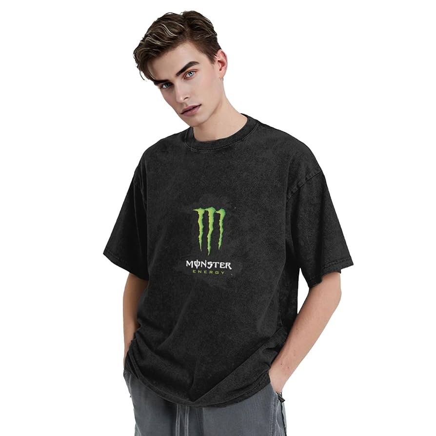 Amazon.co.jp: Logo Monster Energy T-shirt, Short Sleeve