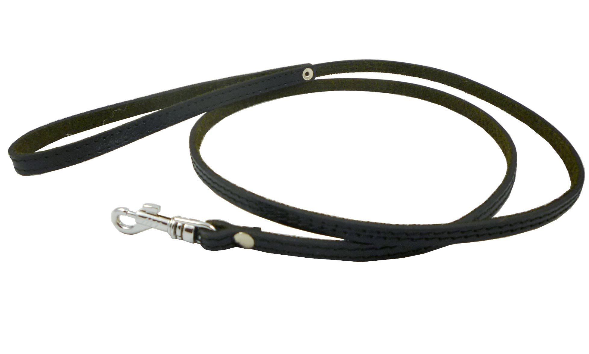 4' Genuine Leather Classic Dog Leash Black 3/8