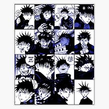 Cool Boy Without Disability Superhero Fushiguro Megumi Manga Collage - Color Version Gift for Fan Sticker Decal Laptop Car Window Vinyl 5"