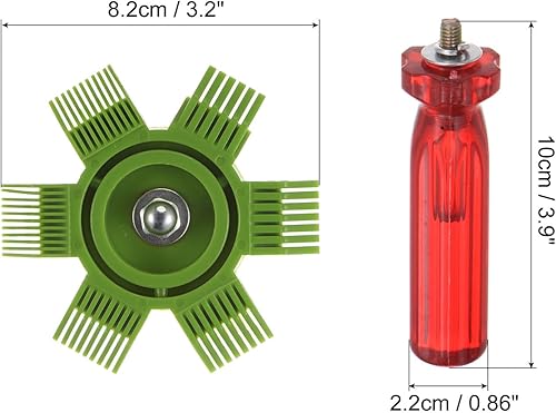 Miniatura 2 de PATIKIL Peine de aleta de aire acondicionado de 3.2 pulgadas, limpiador de bobina de CA, cepillo enderezador de aletas, herramienta de reparación de