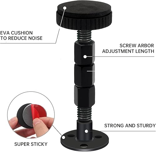 Miniatura 8 de LveSunny 4PCS Headboard Stoppers Black Adjustable Bed Frame Anti-Shake Tool for Wall Beds Sofas No Creaking Protect The Wall from Banging Easy to