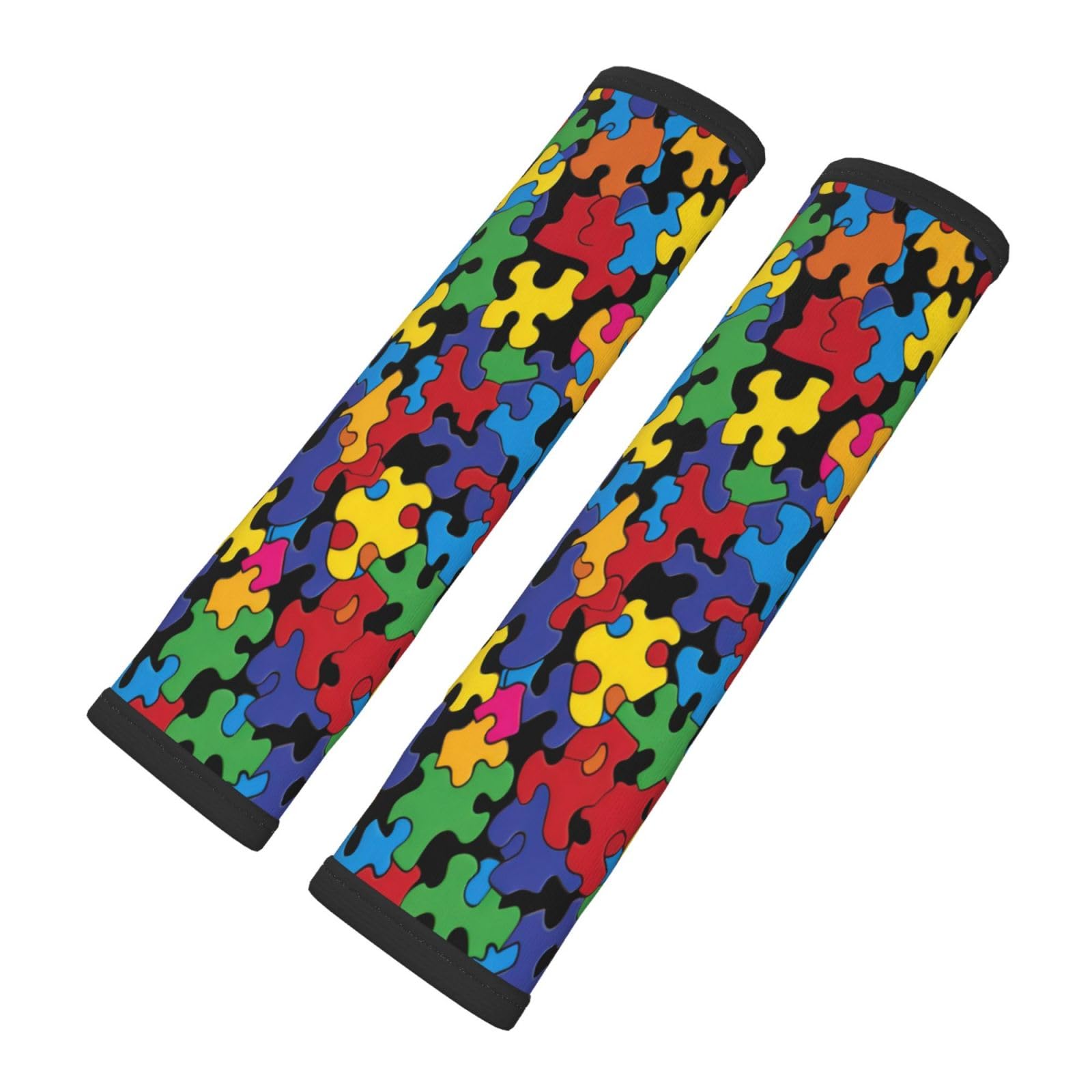 ANFXIEDU Colorful Autism Awareness 2 PCS Car Seat Belt Pad Cover for Adults, Suitable for Car Seat Belt Backpack Shoulder Bag