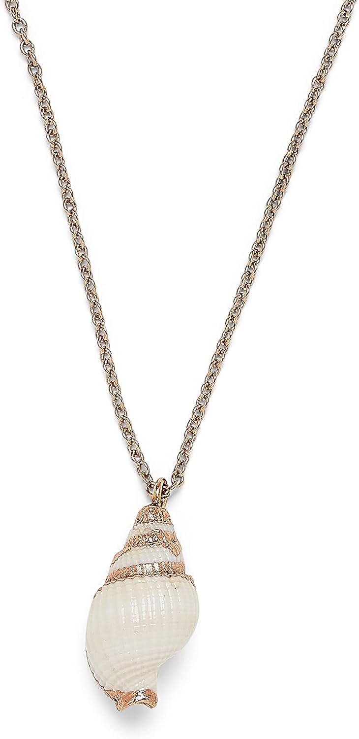 Pura Vida 22" Rose Gold Satellite Conch Necklace - Adjustable Length, Brass Base - Brand Charm, 3" Extender