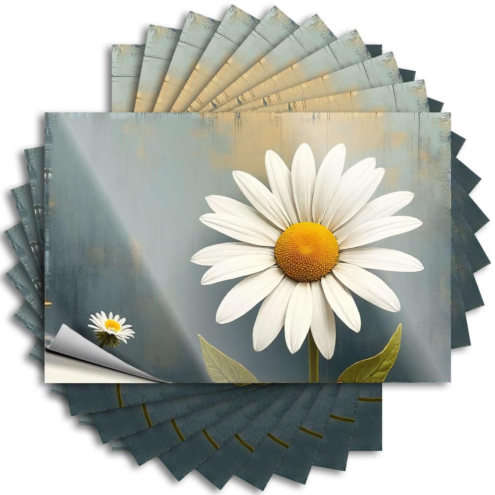 Quote Rubber Waterproof Vinyl Sticker | Two Daisies Bloom Against A Textured Backdrop. Western Bumper for Comfort DIY Projects(8X12CM)