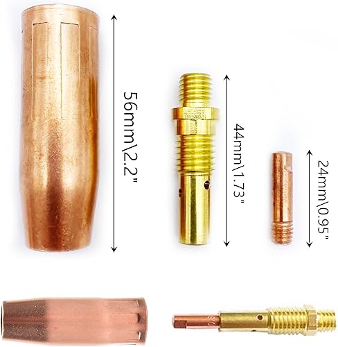 Miniatura 6 de Kit de accesorios de pistola de soldadura Mig de 44 piezas de .030 pulgadas para Lincoln Magnum 100L y Tweco Mini#1 Puntas Difusores Boquillas M3