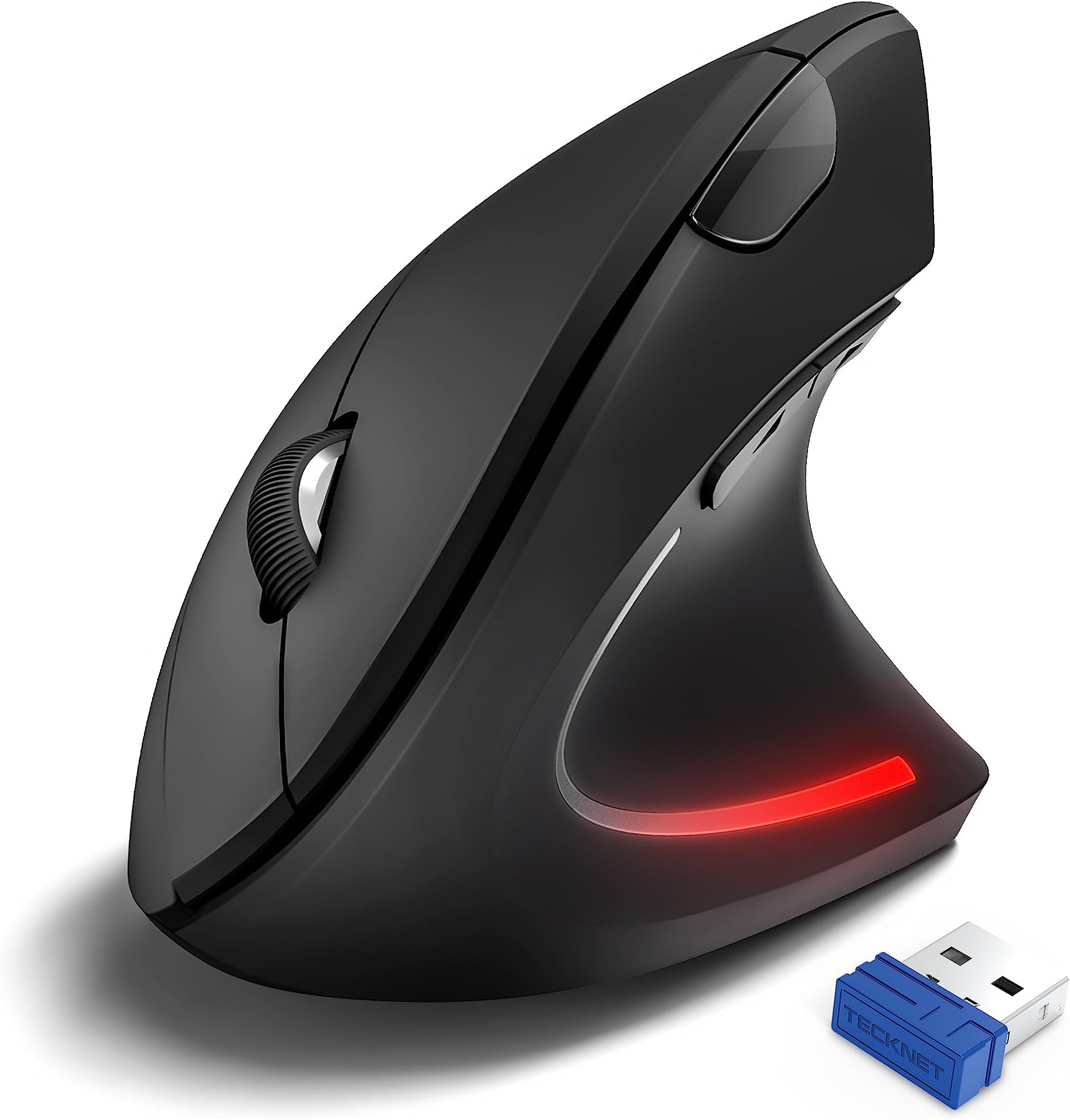 Ergonomic Mouse, 4800DPI Wireless Vertical Mouse 6-Button Silent Mouse with 5 Adjustable Levels DPI, USB Receiver, 2.4G Cordless Computer Mouse Optical Wireless Mouse for Laptop, PC, Mac