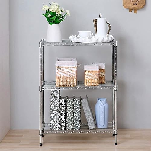 Miniatura 2 de ANTSKU Estantería de alambre de 3 niveles, estante de alambre ajustable, estantes de almacenamiento de metal para cocina, despensa, lavandería,