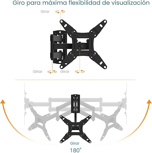 Miniatura 4 de EVERVIEW Soporte de montaje en pared para monitor de TV de movimiento completo, brazos articulados, rotación de extensión de inclinación giratoria