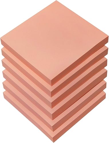 Notas adhesivas rosas de 3 x 3 pulgadas, 6 blocs de notas autoadhesivas, 100 hojasbloc, notas de publicación para estudio, trabajo, vida diaria