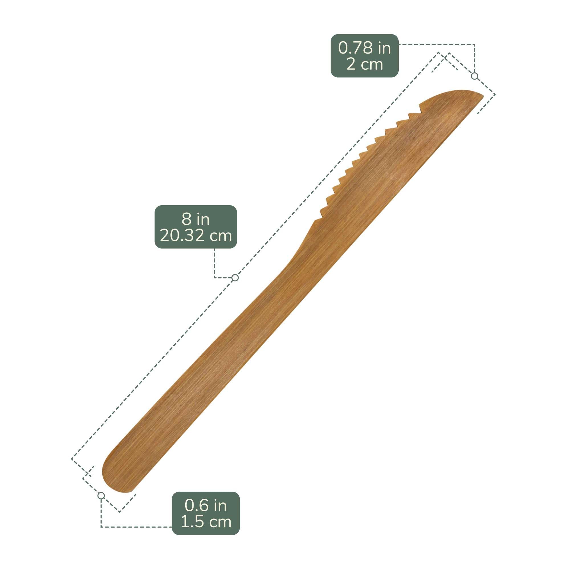 Bamboomn brand – Dinnerware – cucchiaio da tavola, cucchiaio, forchetta, coltello, cucchiaino, Stubby Spork – 10/30/100 pezzi Knife, 8"