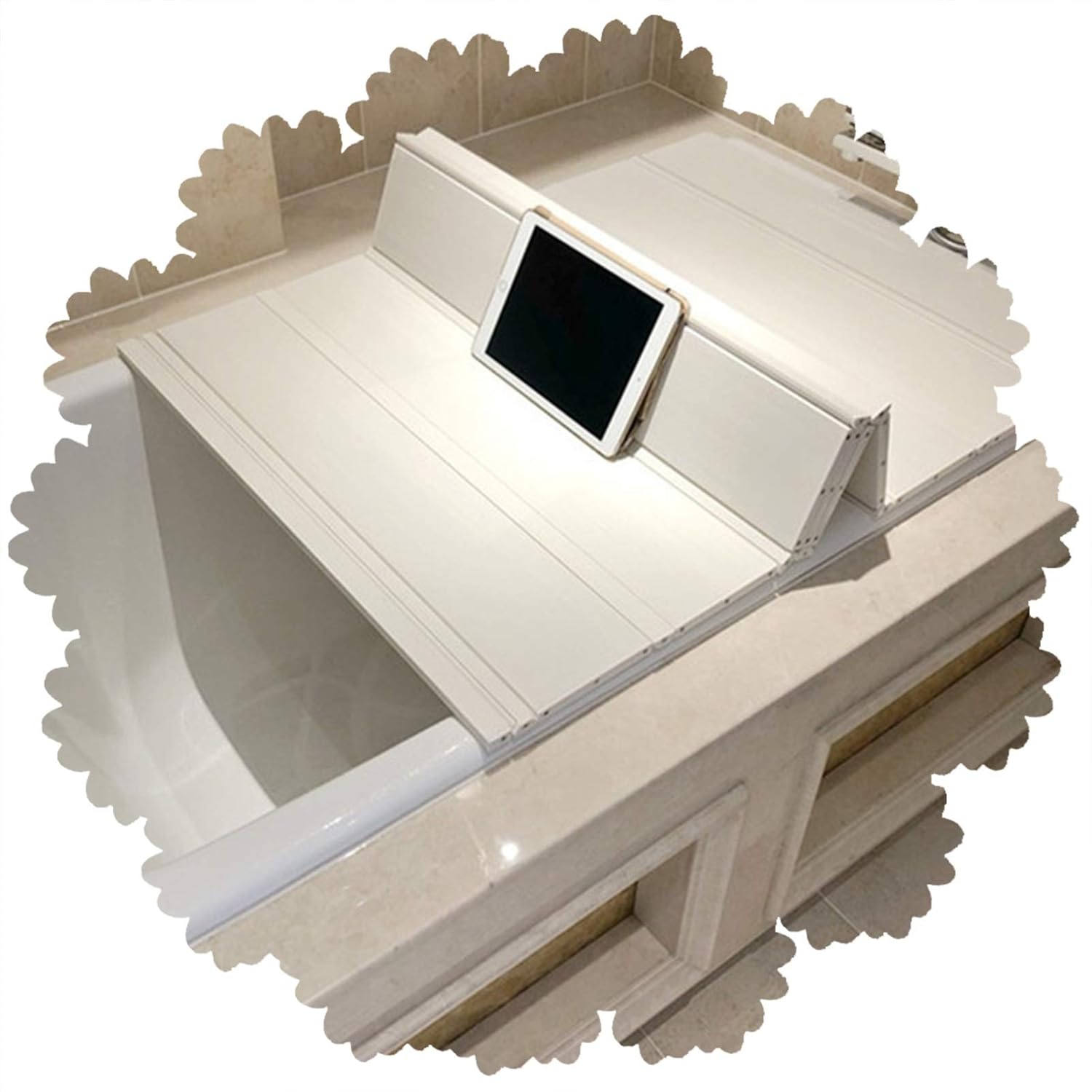 Bathtub Cover Folding Shutter Bath Tray Insulation Bathtubs Panel Holder for Place Mobile Phones Toiletries Thickness 1.22cm 15 Size (Color : White Size : 135cmX70cmX1.22cm) (White 165cmX70cmX1.22c
