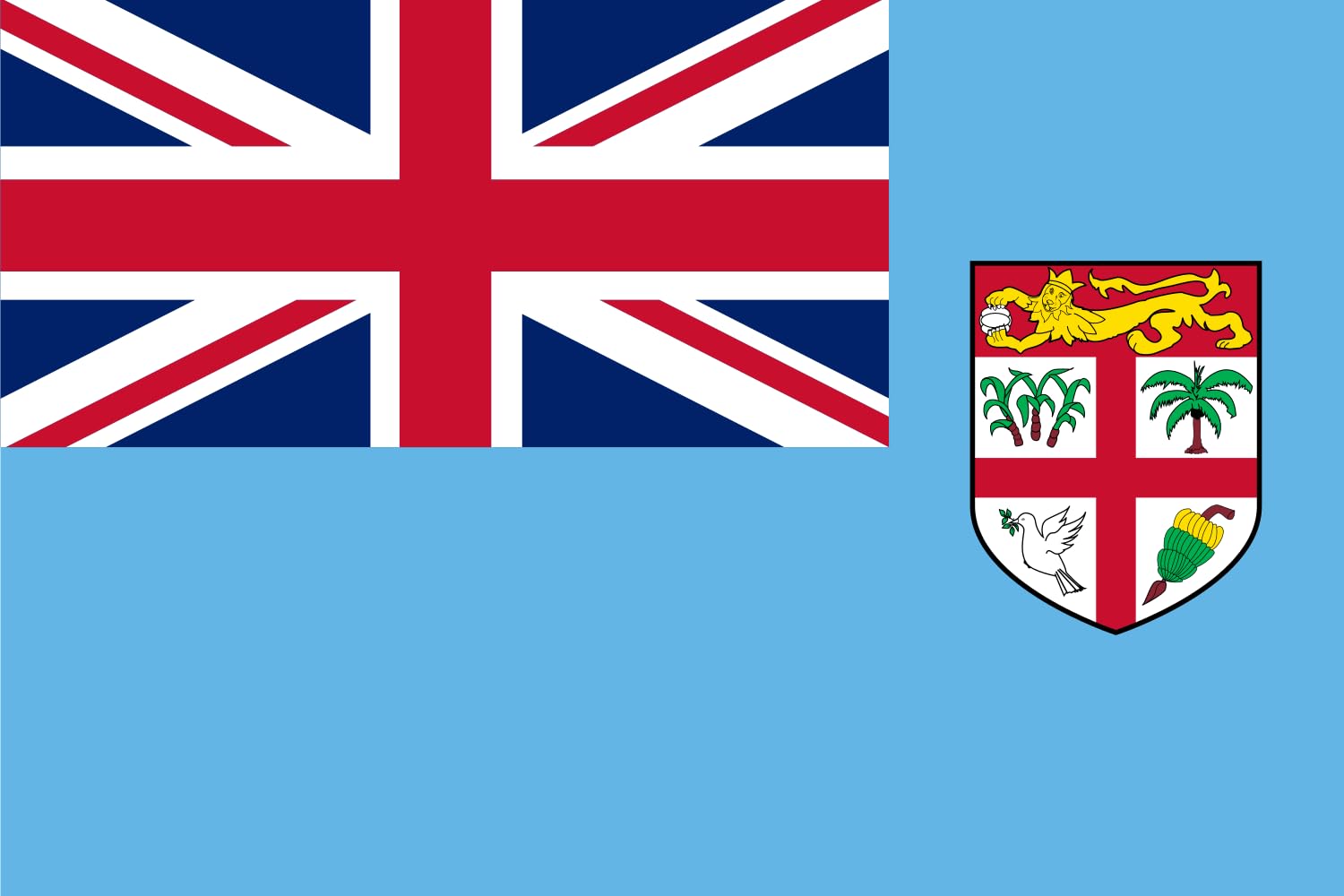 Drapeau Fidji format paysage 0.96m² aux finitions haute résistance