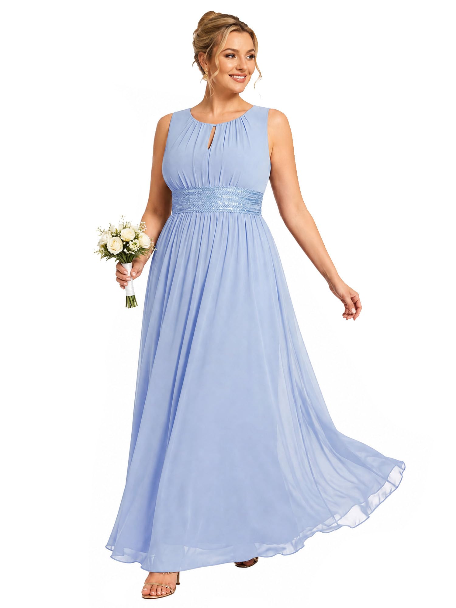 Ever-Pretty Plus Abito da damigella d'onore da donna Maxi Plus Size Formale