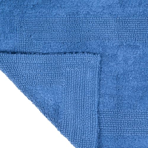 Tapis de bain absorbant grand modèle contre sol froid bleu