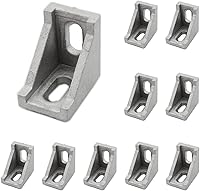 Vista 19 de Paquete de 10 soportes de esquina de perfil de aluminio, cierre de junta de ángulo recto en forma de L, conector para perfil de extrusión