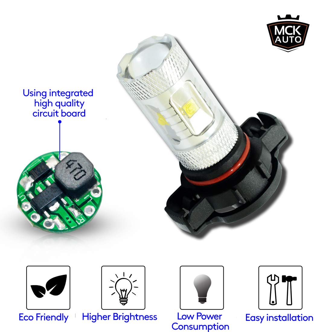 Sostituzione per PS19W H16 PSX24W LED CanBus Set di lampadine bianche molto chiare e senza errori compatibili con A3 8PA