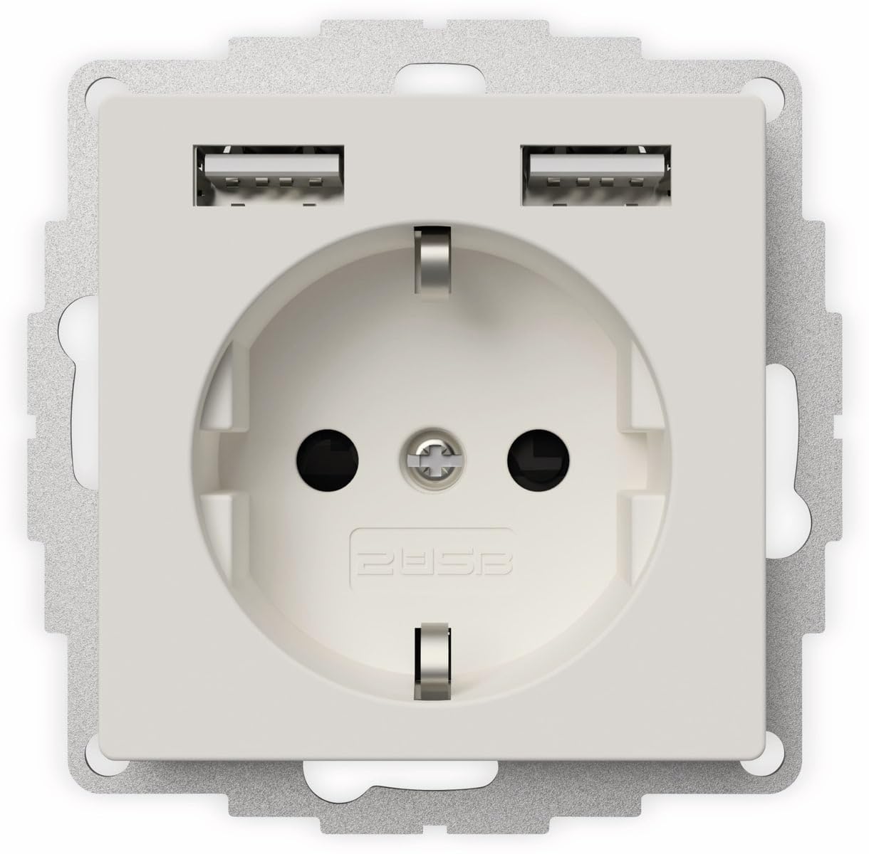 Unterputz-USB-A Steckdose chargeMAX 12 W (2,4 A) - 32 mm Tiefe - Energieeffizient - Schlankes Design - Weiß