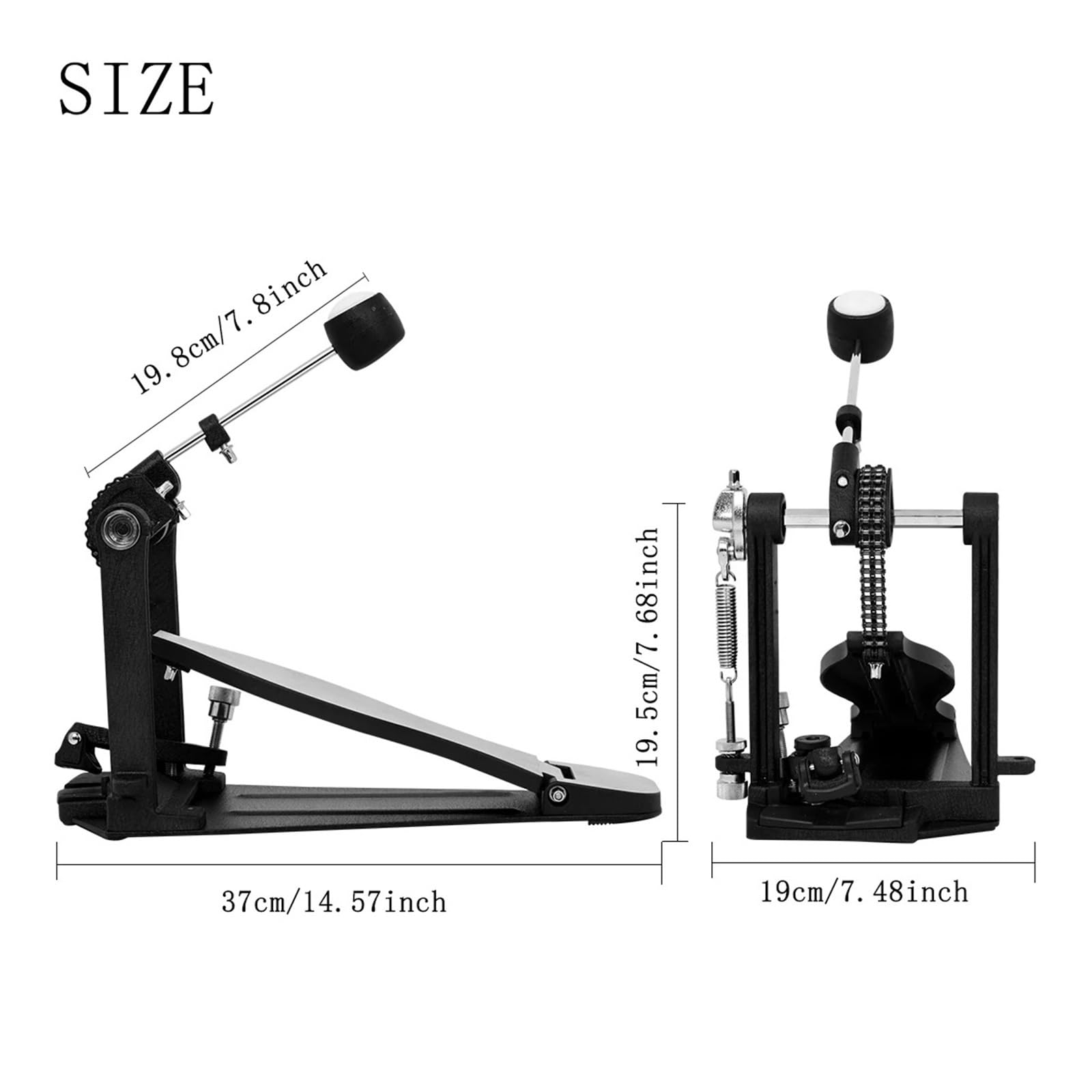 MD167 Pedale portatile a catena antiscivolo in lega di alluminio doppio tamburo for batteria elettronica strumento a percussione