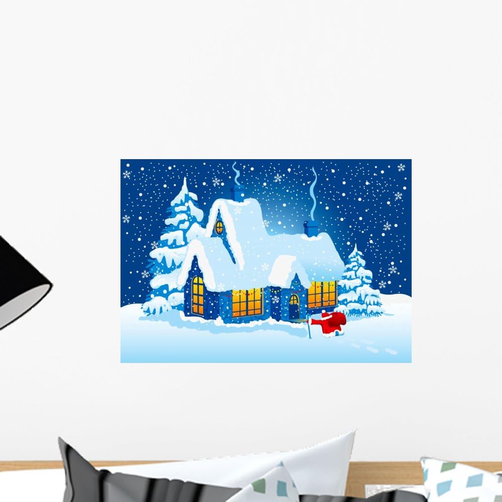 Wallmonkeys Christmas Night Wall Decal Peel and Stick Graphic WM289565 (18 in W x 13 in H)