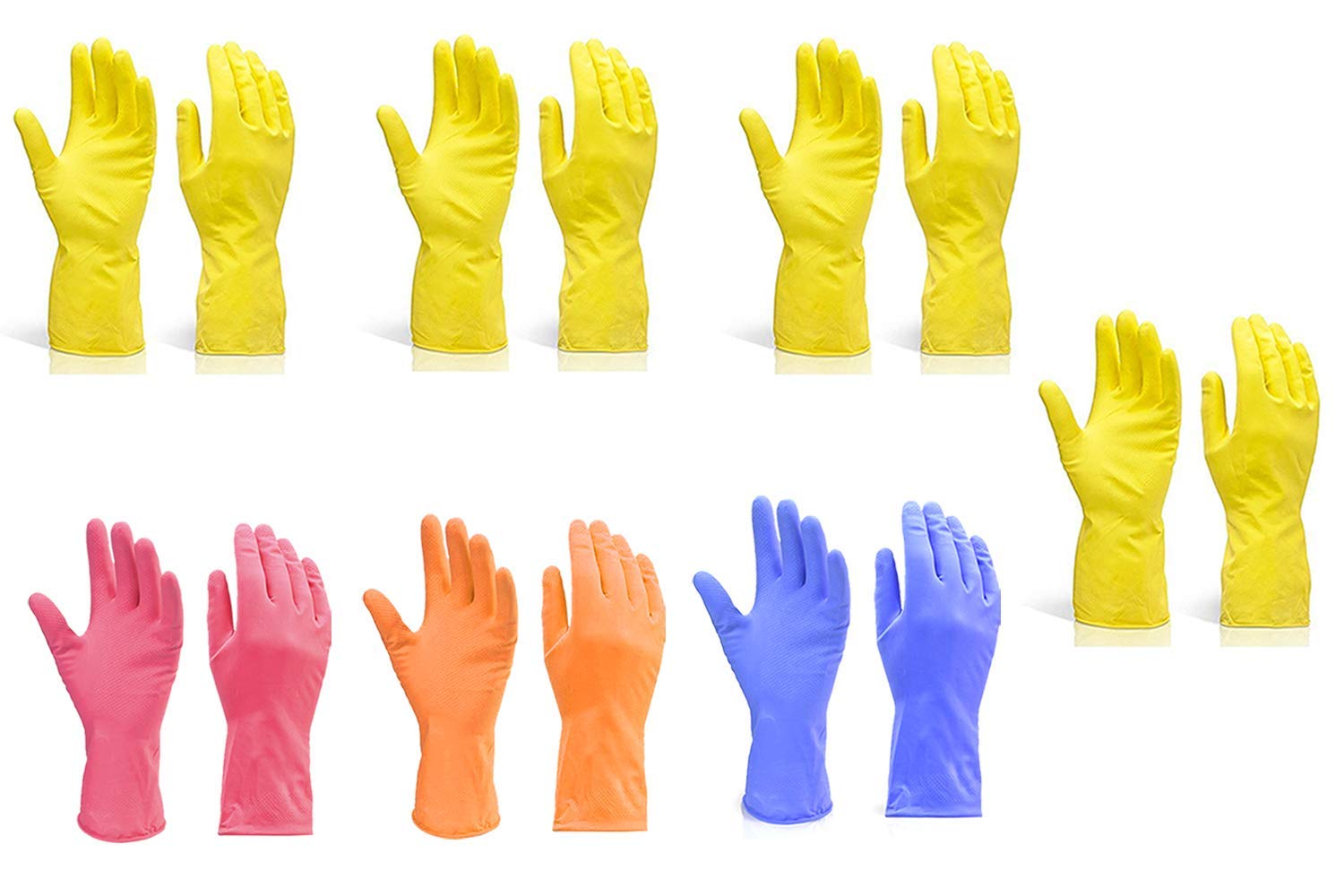 Sky Vogue Cleaning Gloves Reusable Rubber Hand Gloves, Stretchable Gloves for Washing Cleaning Kitchen Garden (Multi Color, 7 Pair) (B07VP4RYT8) Amazon Price History, Amazon Price Tracker