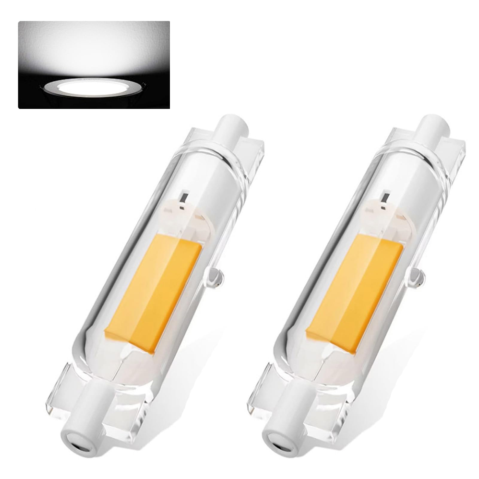 ZJZG R7S LED Bulb 78mm Dimmable, Cool White 6000K 2000LM, R7S 78mm LED Bulb 20W Equivalent 200W Halogen Light Bulbs, Flicker-Free, 360° Light Angle, Energy Saving Floodlight, 2 Pack