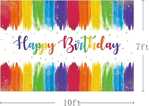 Miniatura 3 de MEHOFOND Fondo para decoración de pared con diseño de arco iris de 10 x 7 pies, para fiestas artísticas, diseño de graffiti colorido, fondo de
