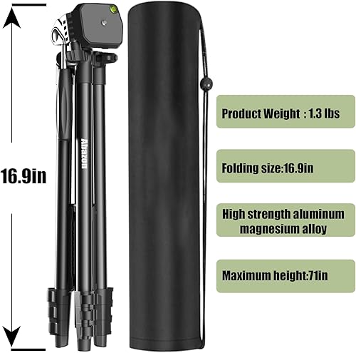 Miniatura 7 de Trípode de cámara de 71 pulgadas compatible con cámaras Canon Nikon trípode ligero para teléfono con soporte remoto inalámbrico para teléfono con