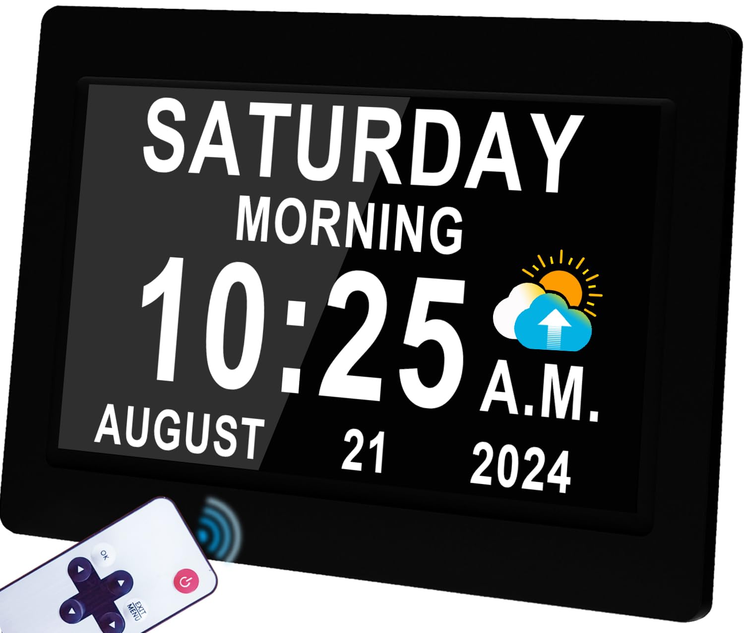 【Upgraded】 19 Alarms Dementia Clock 2.0 with Voice Talking Time, Auto DST, 20 Custom Reminders, 10-Level Dimmer, Sleep Trainer, Day Date Calendar Clock for Seniors Dementia Alzheimers'- with Remote