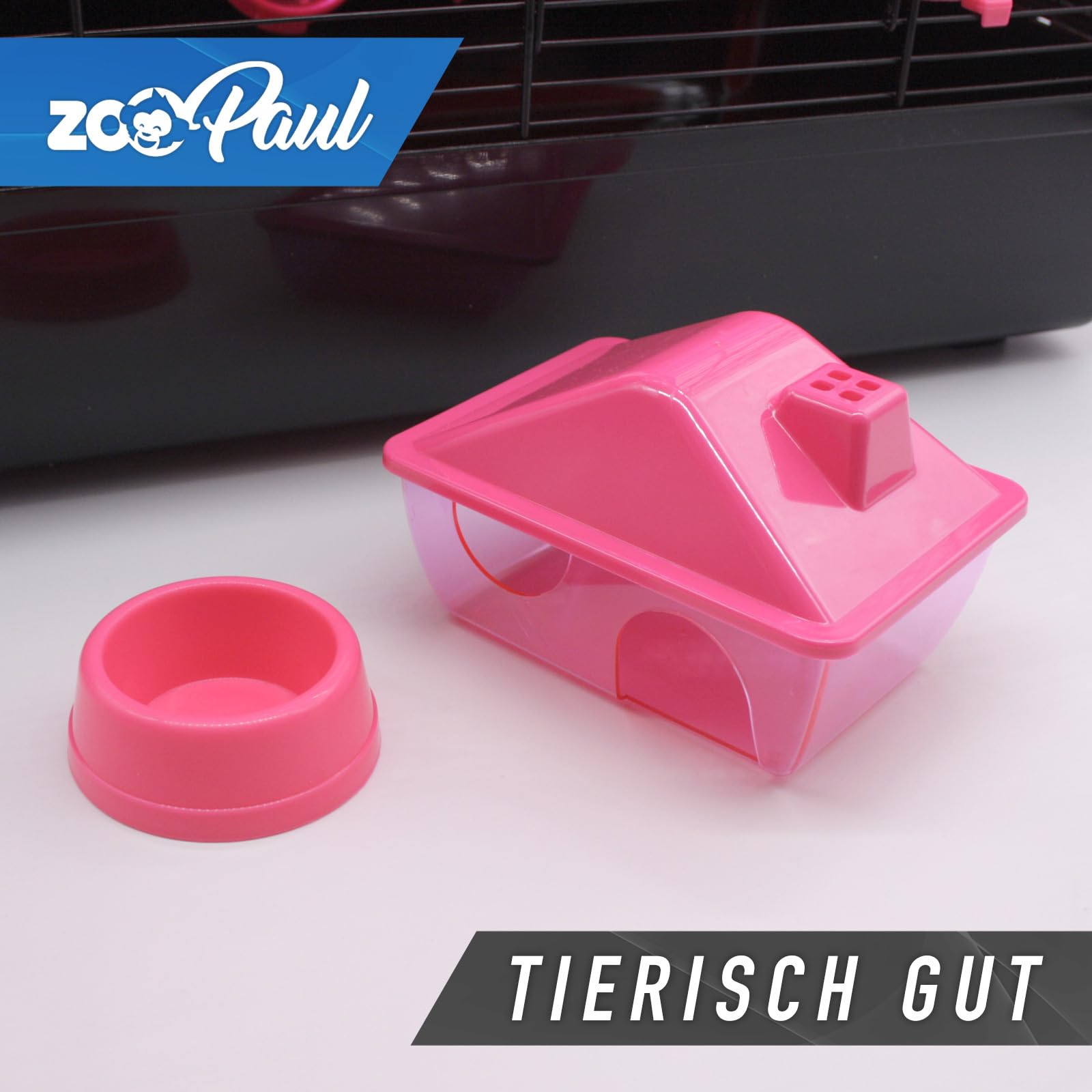 ZooPaul Nagerkäfig Galaxy + Zubehör pink Goldhamster Maus Kleintier Hamsterkäfig