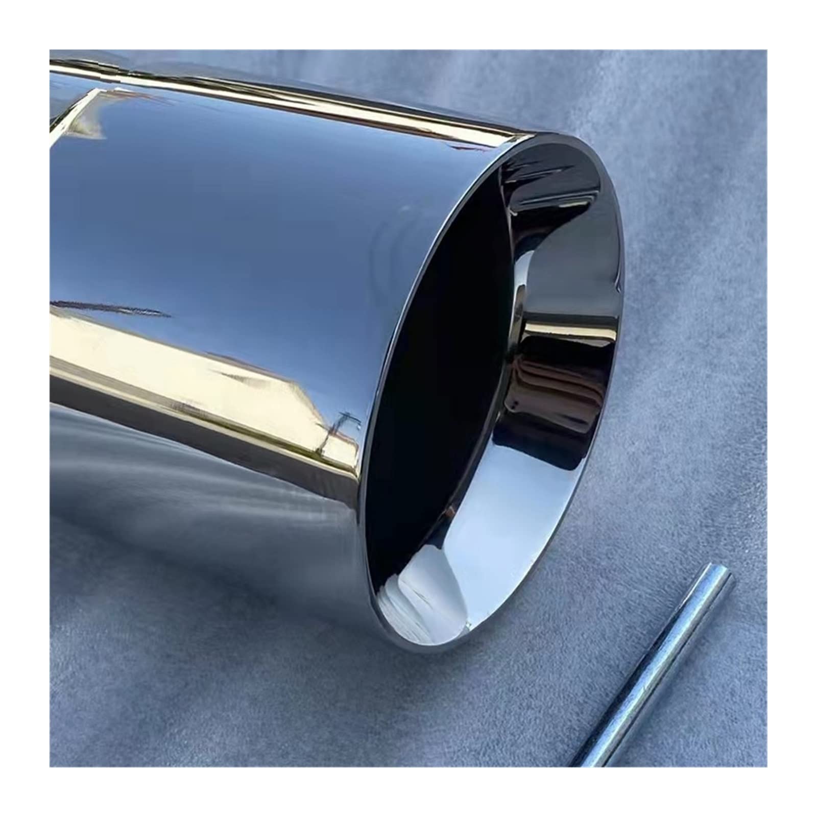 76mm Tubo di scarico per auto di scarico Silenziatore Silenziatore per tubo di coda Silenziatore in acciaio inossidabile Universale Tubo Scappamento