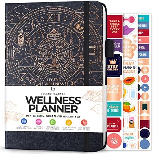 Legend Wellness Planner & Food Journal – Daily Diet & Health Journal with Weight Loss, Measurement & Exercise Trackers – Lifestyle & Nutrition Diary – Lasts 6 Months, A5 Size – Mystic Gray Legend Wellness Planner & Food Journal – Daily Diet & Health Journal with Weight Loss, Measurement & Exercise Trackers – Lifestyle & Nutrition Diary – Lasts 6 Months, A5 Size – Mystic Gray