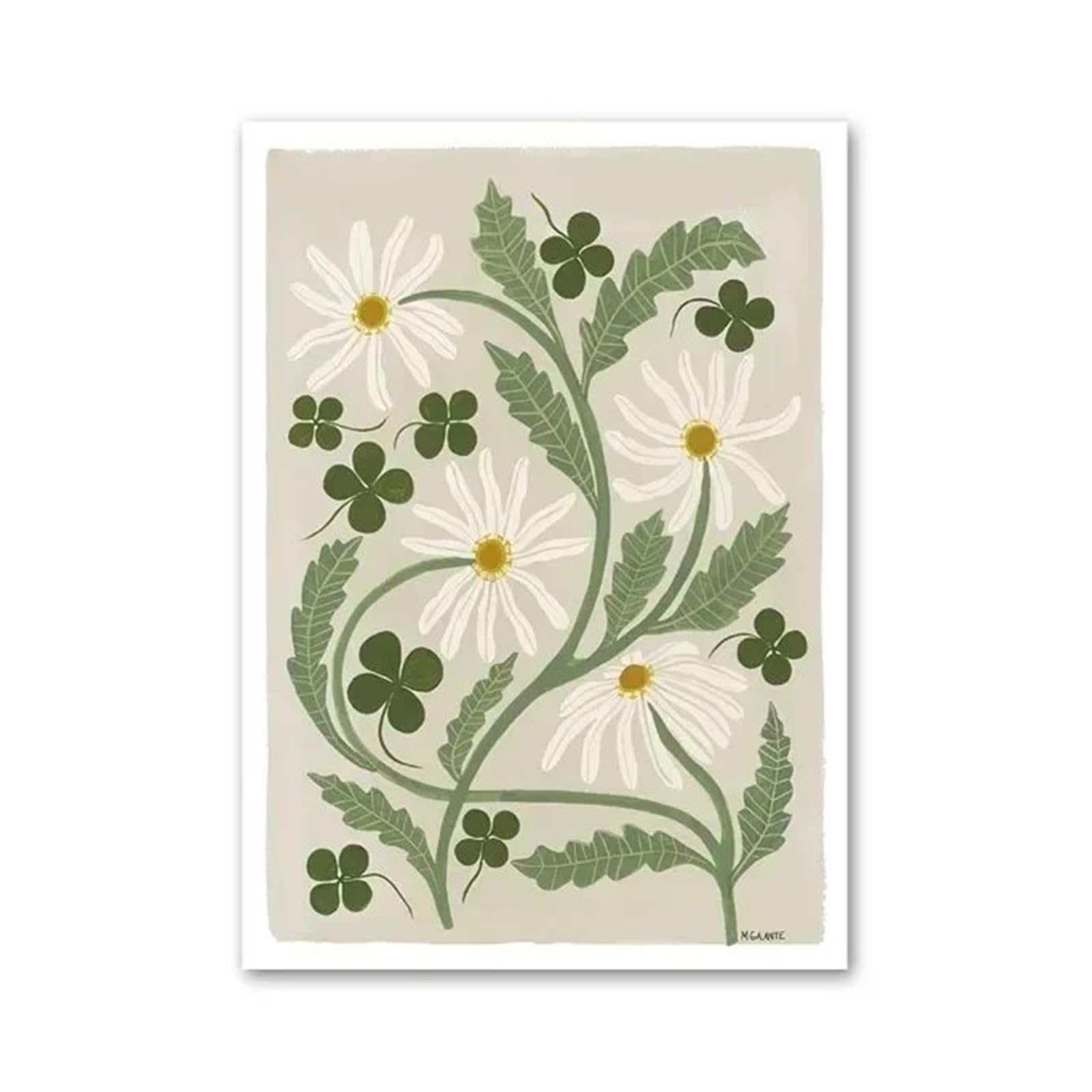 Xenite Girls C Wall Art Anvas Prints Green Leaves Flower Abstract Landscape Wall Art Anvas Painting And Prints Wall Pictures For Living Room Decor(,30X40cm)