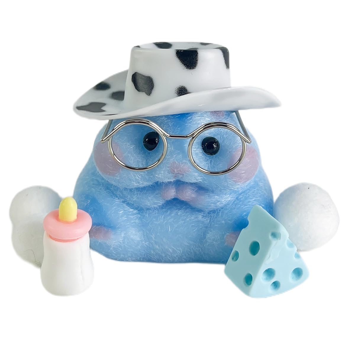 Handmade Taba Squishy Hamster Toy, Cute Squishy Hamster Fidget Toy, Realistic Soft Silicone Mochi Furry Toy, Stress Relief Gift for Adults & Kids, Sensory Anxiety Plushie (Purple)