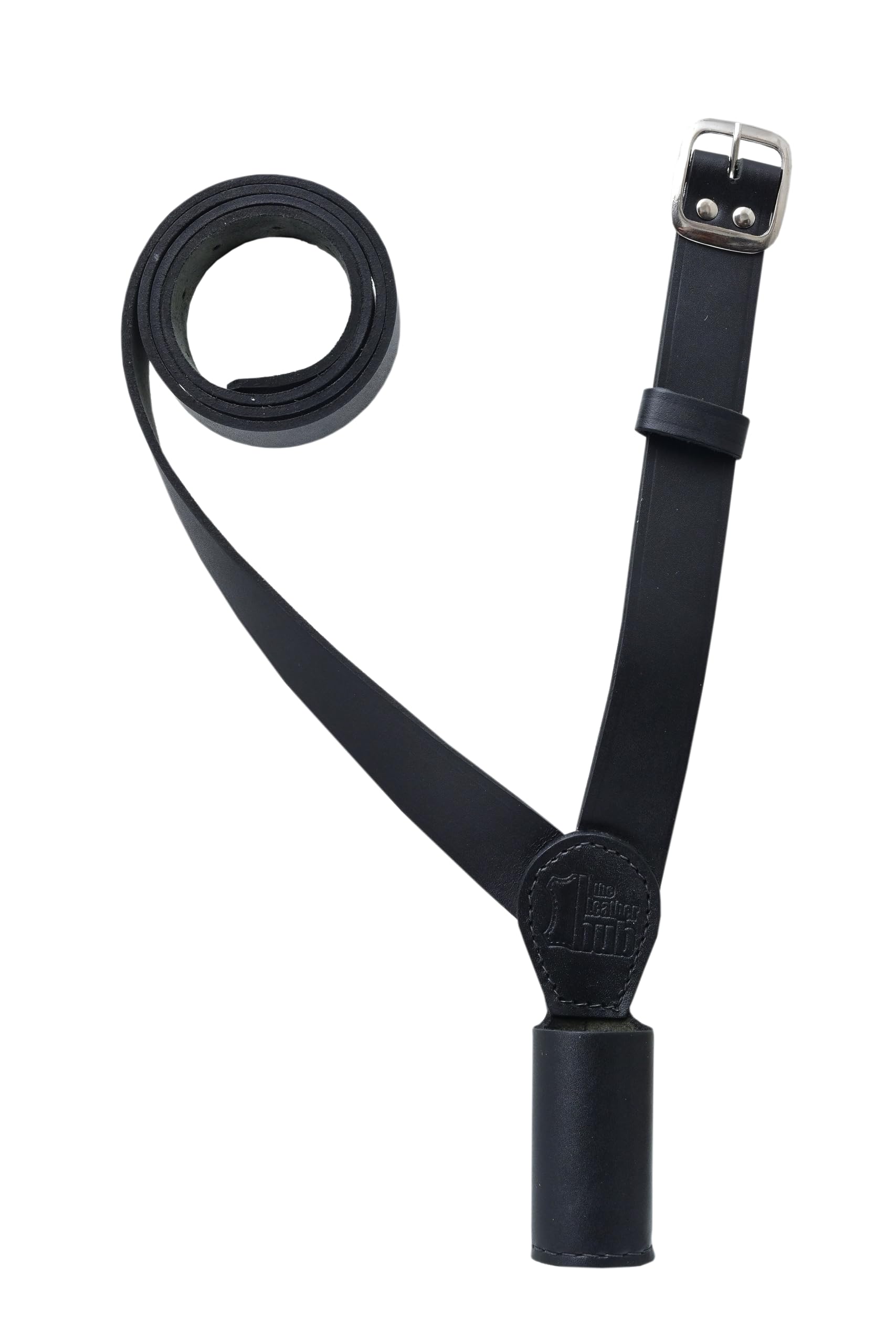 Cinturón cruzado para mástil de bandera, correa de transporte de bandera de hombro izquierdo, cinturón ajustable de cuero negro genuino con hebilla de latón acabado plateado para militares, ejército y