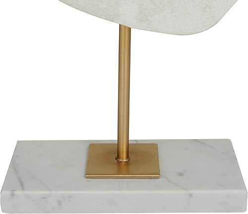 Miniatura 5 de Deco 79 Polystone - Escultura decorativa abstracta recortada para decoración del hogar con soporte de mármol, figura decorativa de 7 x 3 x 20