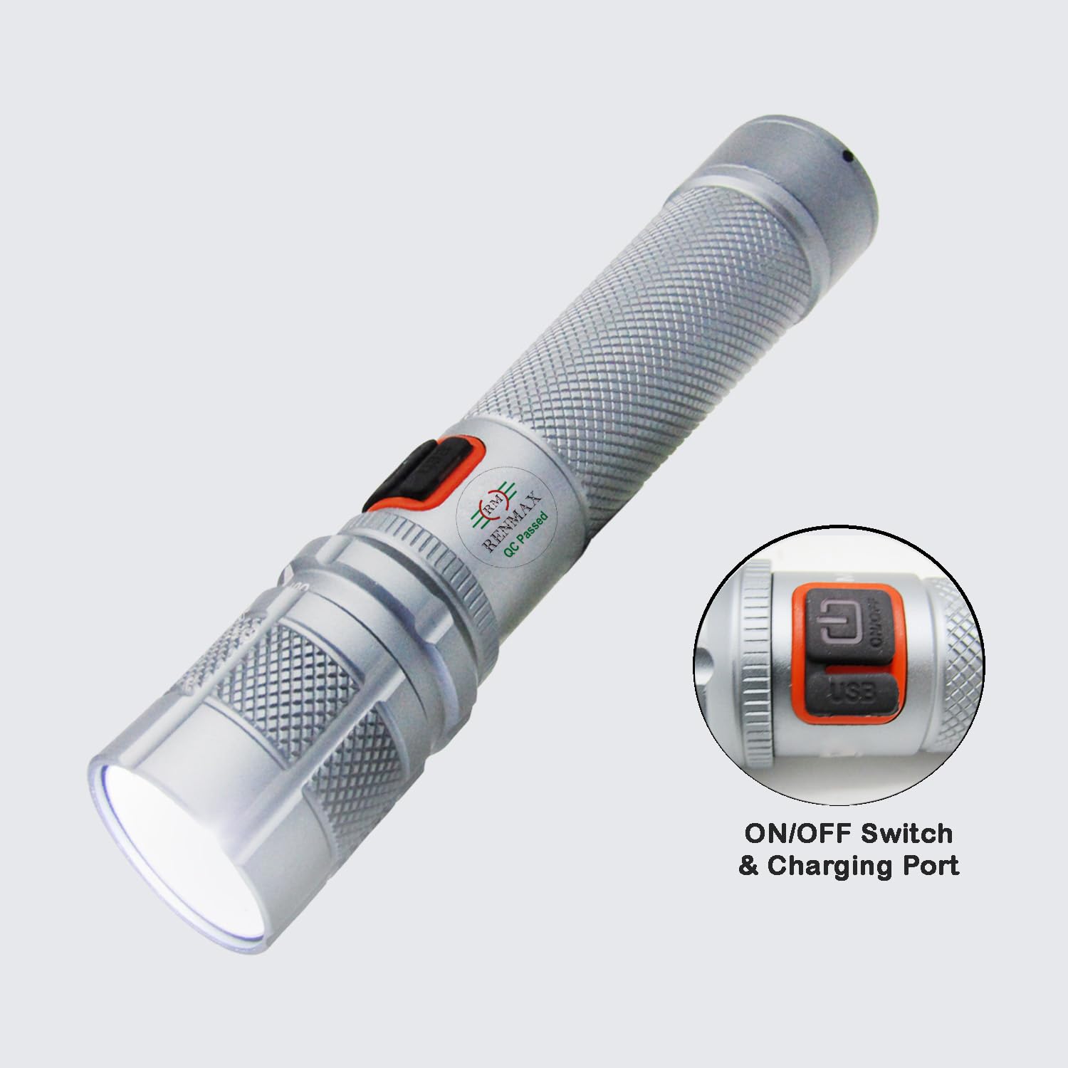 RENMAX Bright Beam Focus Zoom Torch | Rainproof | Rechargeable