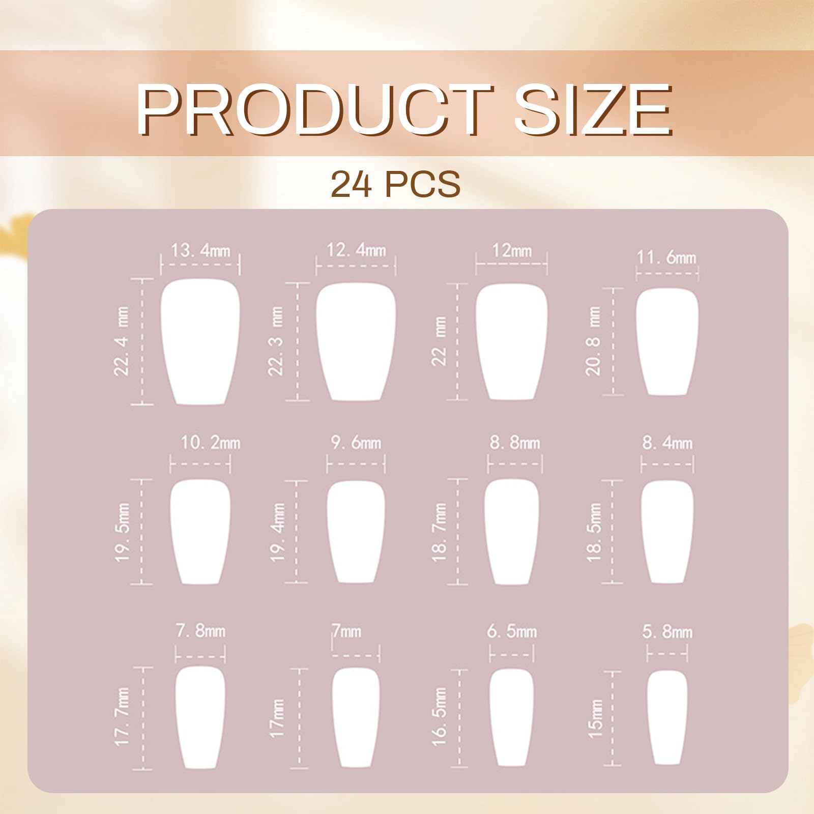 GlamRays 24 Pieces French Press on Nails Medium Coffin Shape Fake Nails with Cute Bow Nail Charms Rhinestones Designs Acrylic nails Glossy Nude Pink False nails Reusable Stick On nails - Image 2