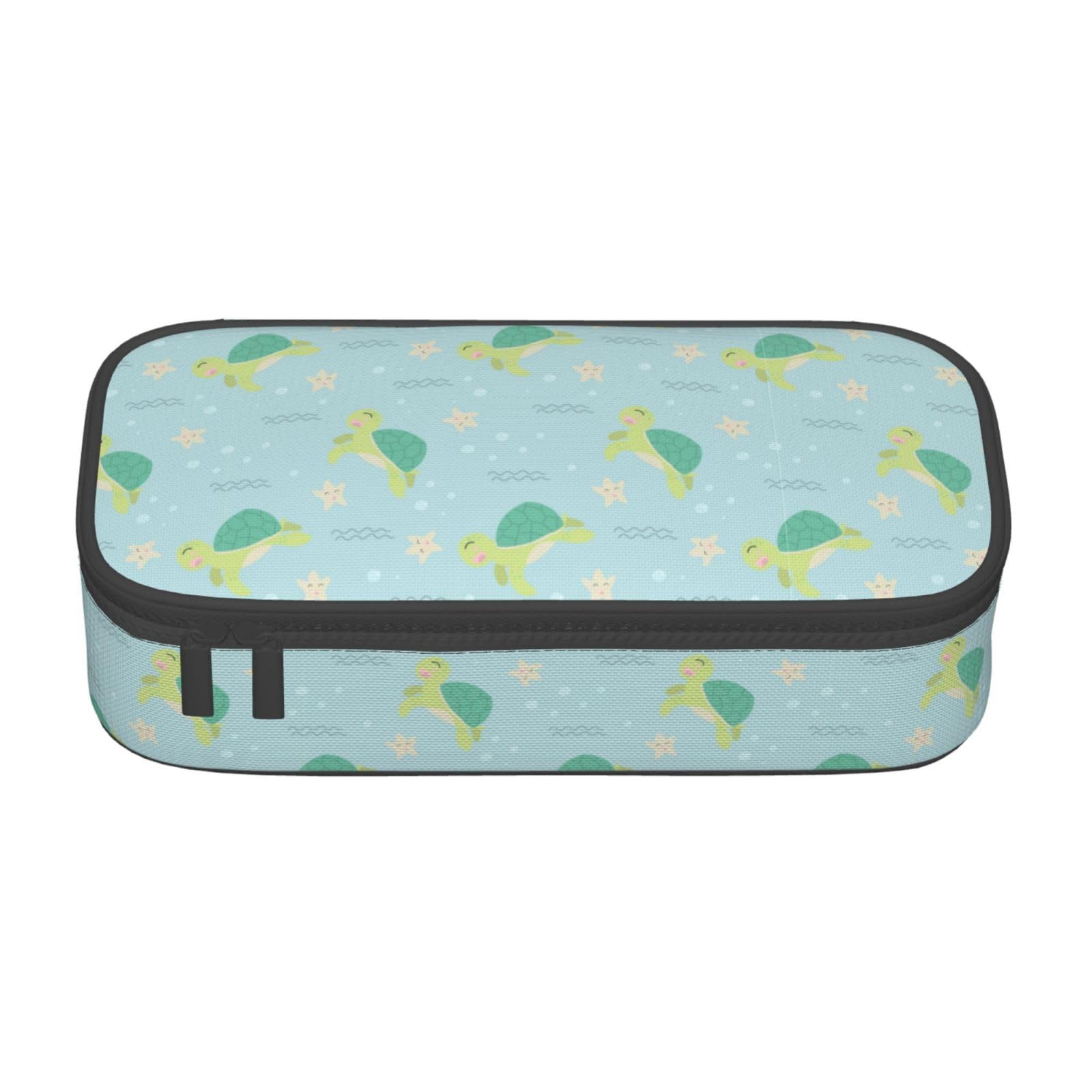 YUAOEUR Cute Sea Turtle Large Capacity Pencil Case, Portable Pencil Pouch & Marker Organizer, Durable Stationery Storage Bag, Back-to-School Supplies for Boys, Girls, School & Office