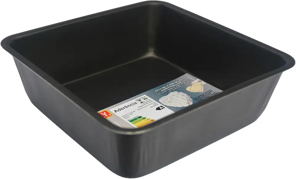 Assadeira Quadrada Alta 18 cm Antiaderente - 18 X 18 X 6 cm, Jolly