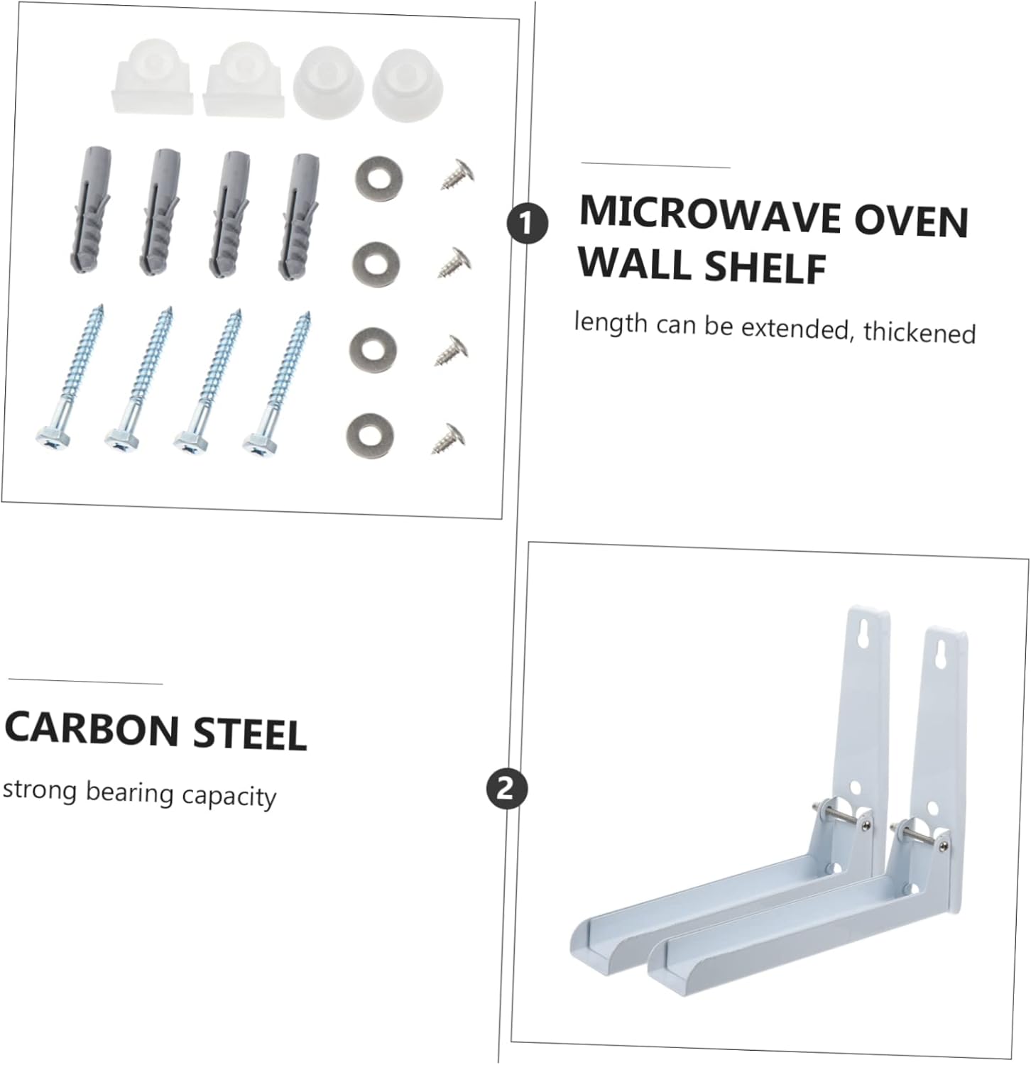 LABRIMP Retractable Stand Wall Mount for Microwave Oven Extendable Carbon Steel Oven Rack Capacity