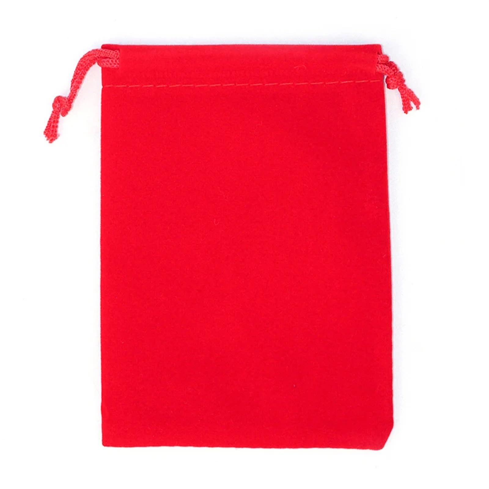 10 Stück Schmuckverpackung und Organizer, Hochzeitsbevorzugungsbeutel, Schmuckbeutel, Samt-Geschenkbeutel mit Kordelzug, Baumwollbeutel(Red,20X30_15.5X10.5X8.5CM)